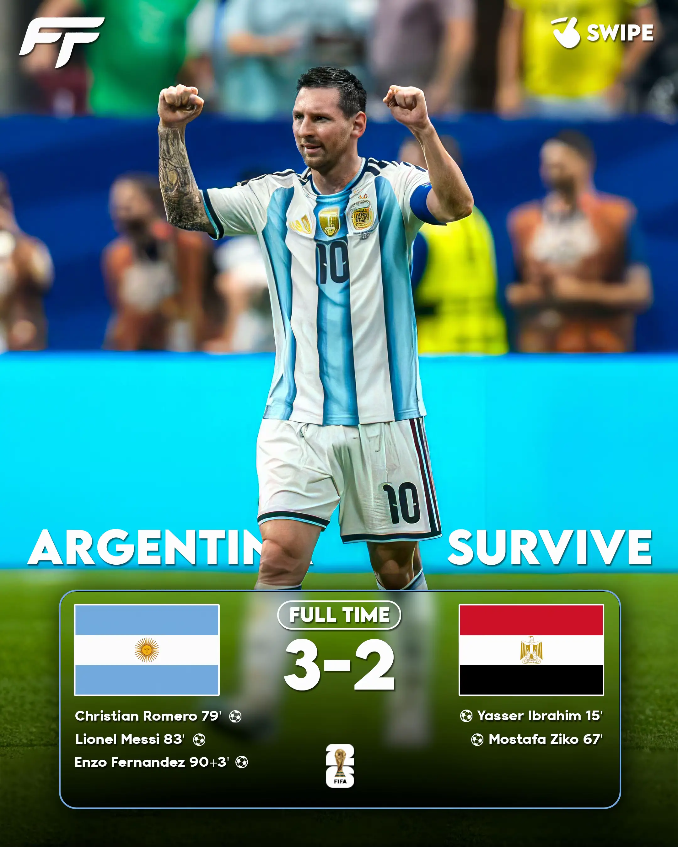 Argentina Mounts Incredible 3-2 Comeback Against Egypt in World Cup Thriller